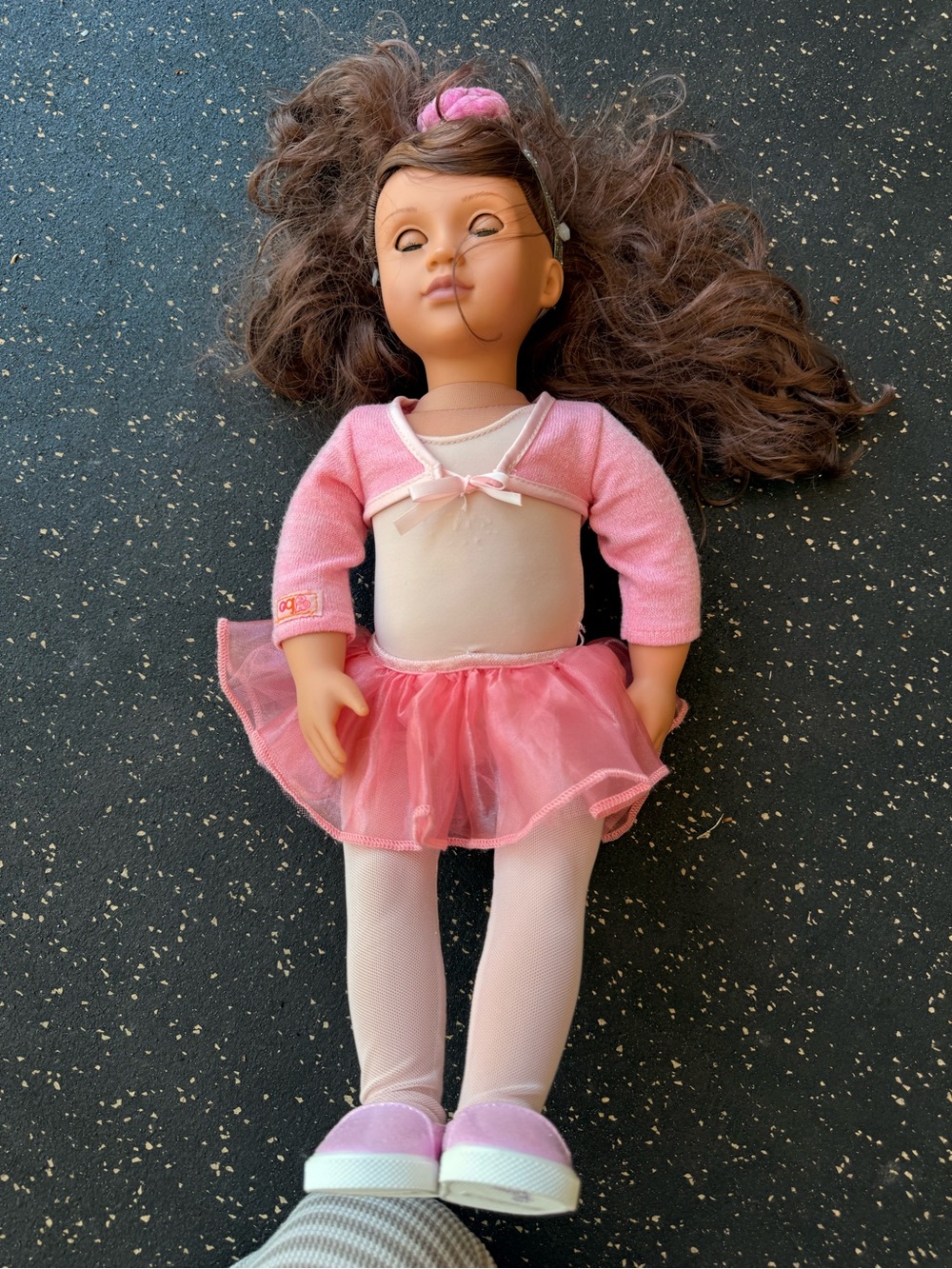 Gund Pink Ballerina Doll with Brown Hair and Pink Tutu